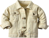 Toddler Kid Baby Boys Girls Denim Jacket Long Sleeve Button down Jeans Coat Cowboy Overcoat Hoodie Casual Outwear